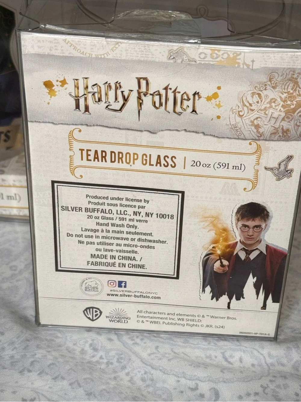 Hogwarts Crest Tear Drop Glass - Multicolor